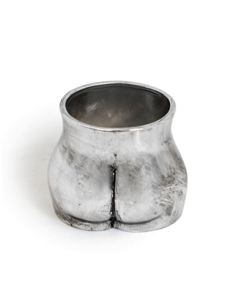 Antique Silver Medium Booty Flower Pot/Storage Jar