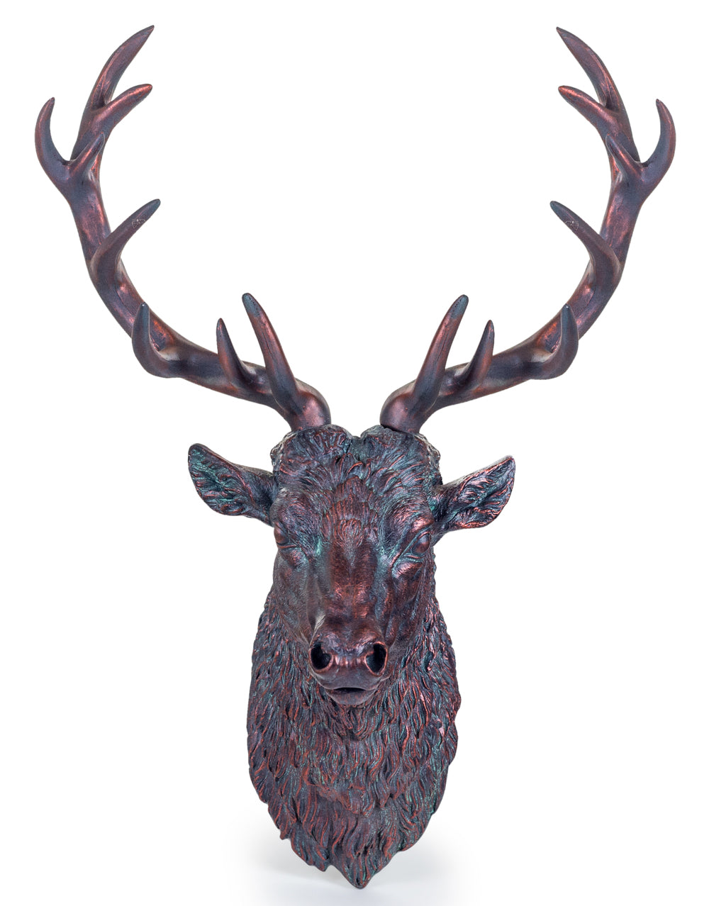 Large Antique Bronze Effect Stag Wall Head