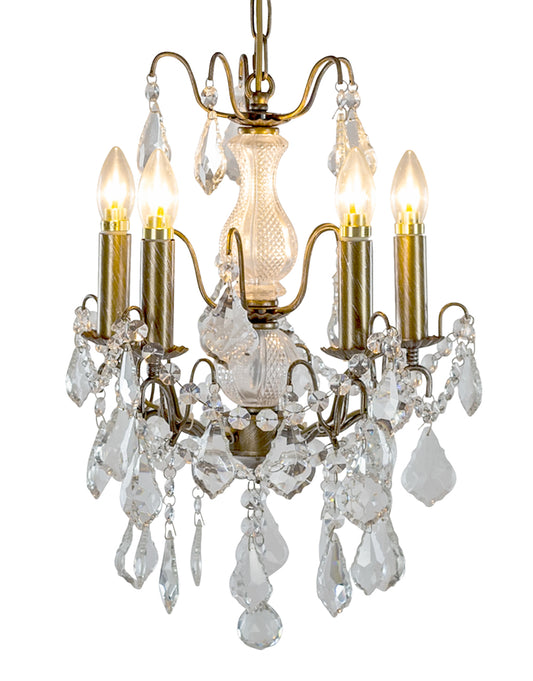 Small Gold 5 Branch French Chandelier