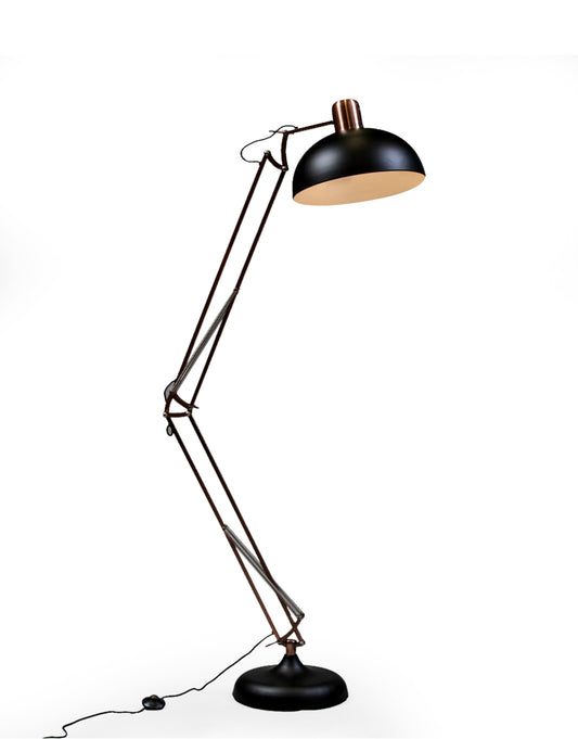 Matt Black/Vintage Copper Arms Extra Large Classic Desk Style Floor Lamp