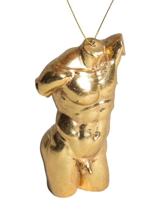 Gold Leaf Male Torso Hanging Decoration