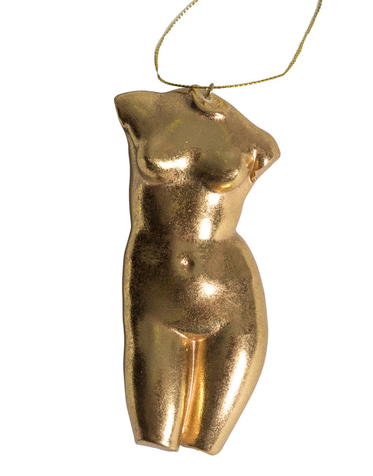 Gold Leaf Female Torso Hanging Decoration