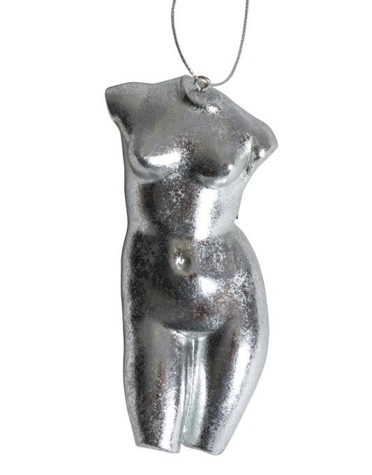 Silver Leaf Female Torso Hanging Decoration