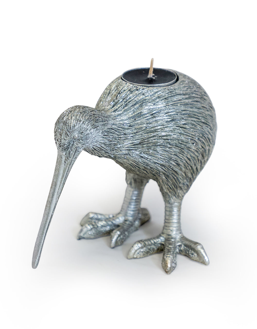 Silver Kiwi Bird Tealight Holder