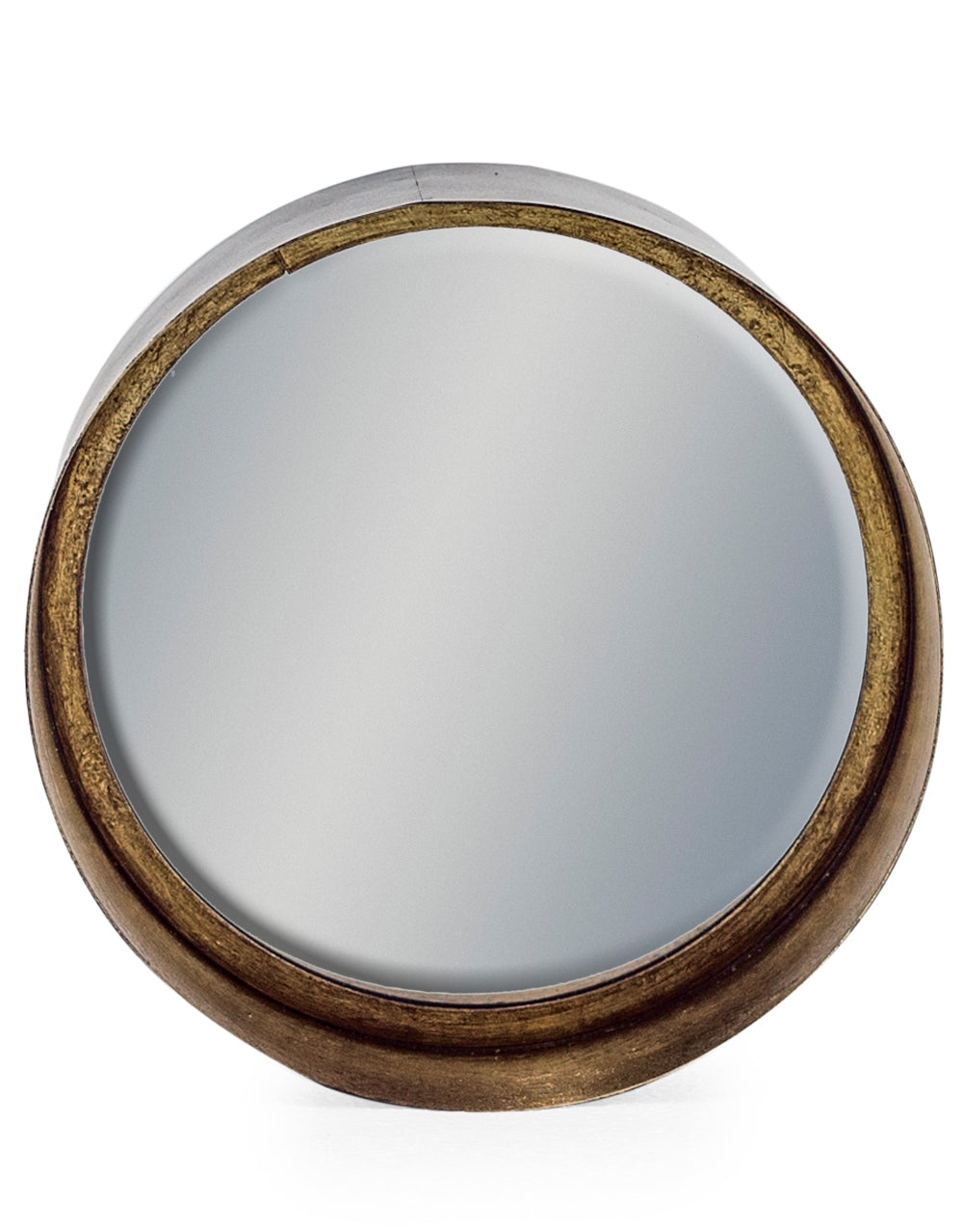 Small Black and Bronze Deep Framed Cylinder Mirror