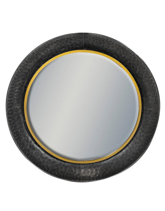 Black and Bronze Large Round Lincoln Wall Mirror