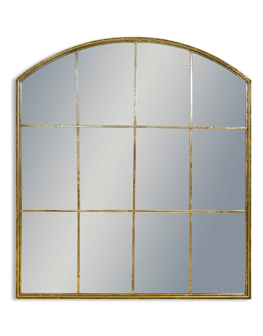 Antique Gold Arch Window Pane Wall Mirror
