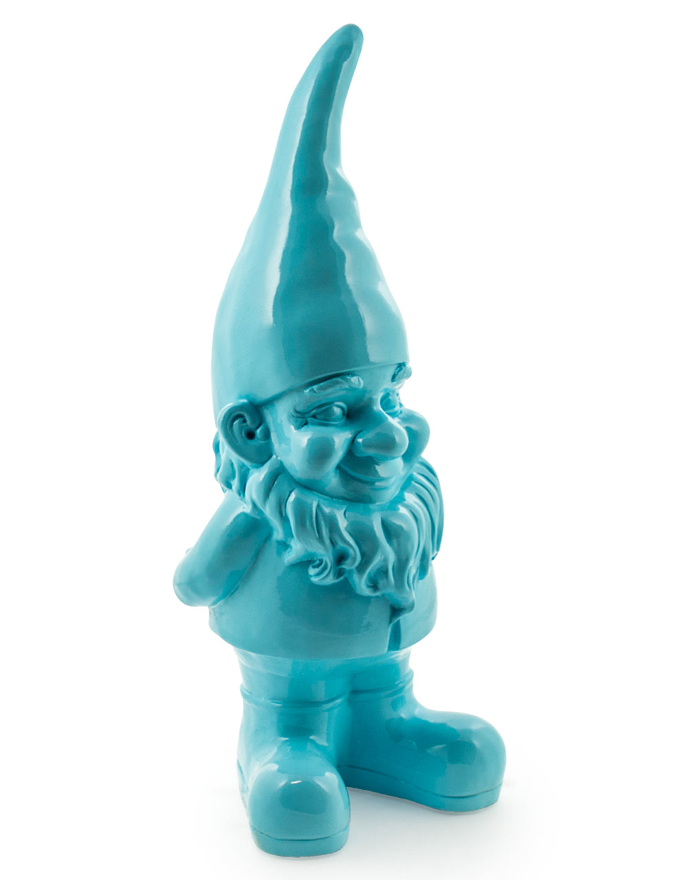 Large Bright Blue Standing Gnome Figure