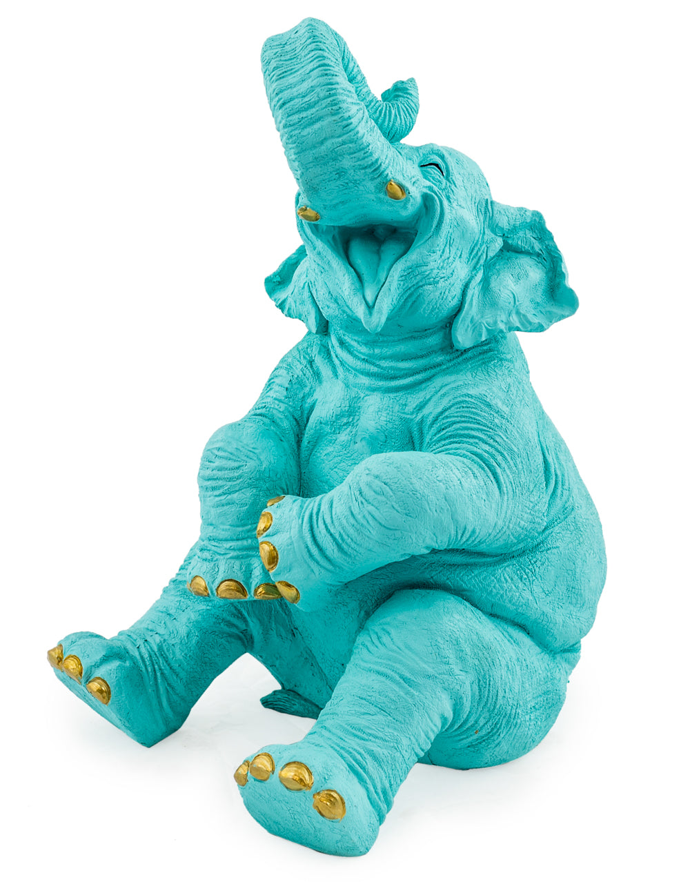 Pale Blue with Gold Details Laughing Elephant