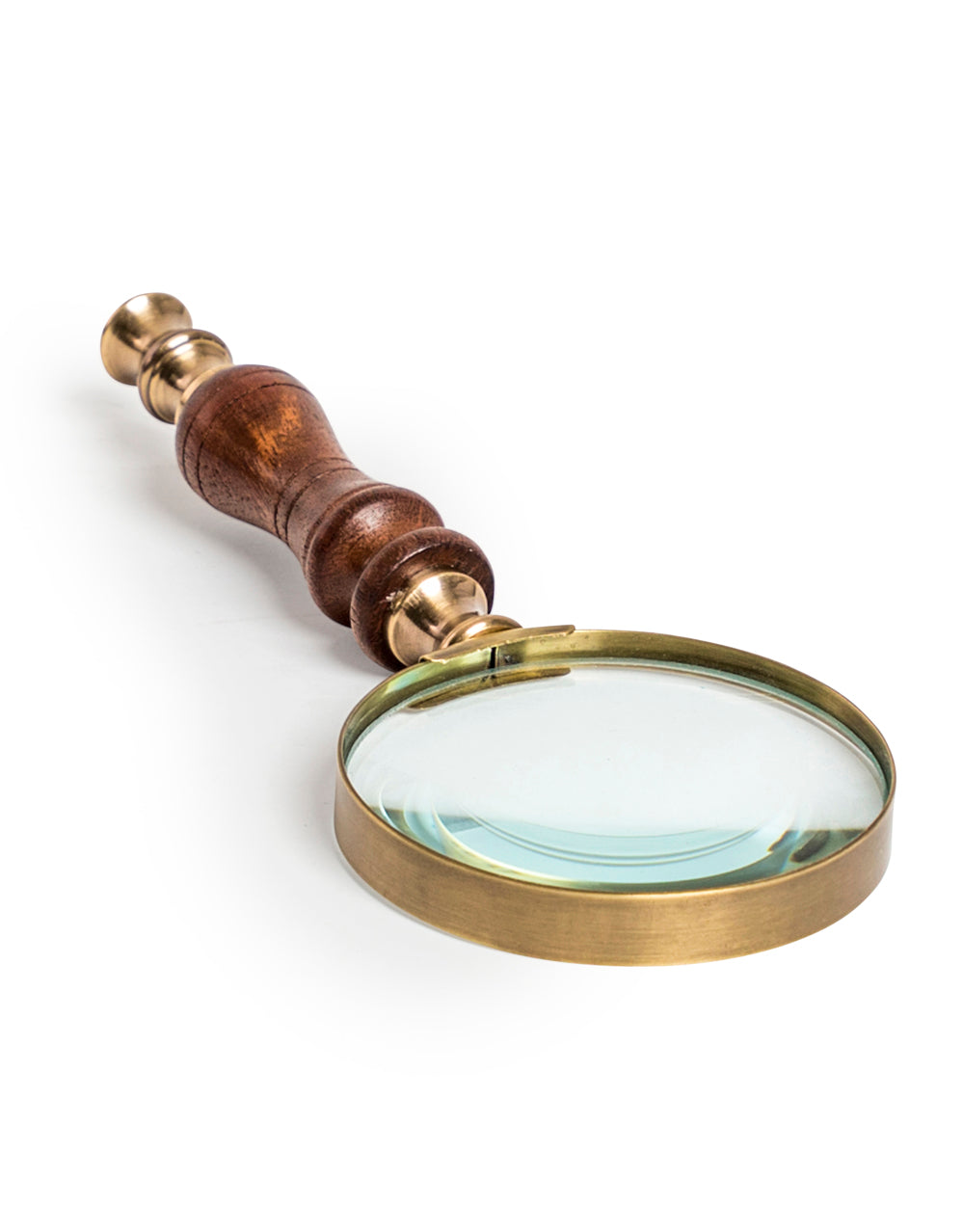 Antiqued Traditonal Magnifying Glass with Wooden Handle