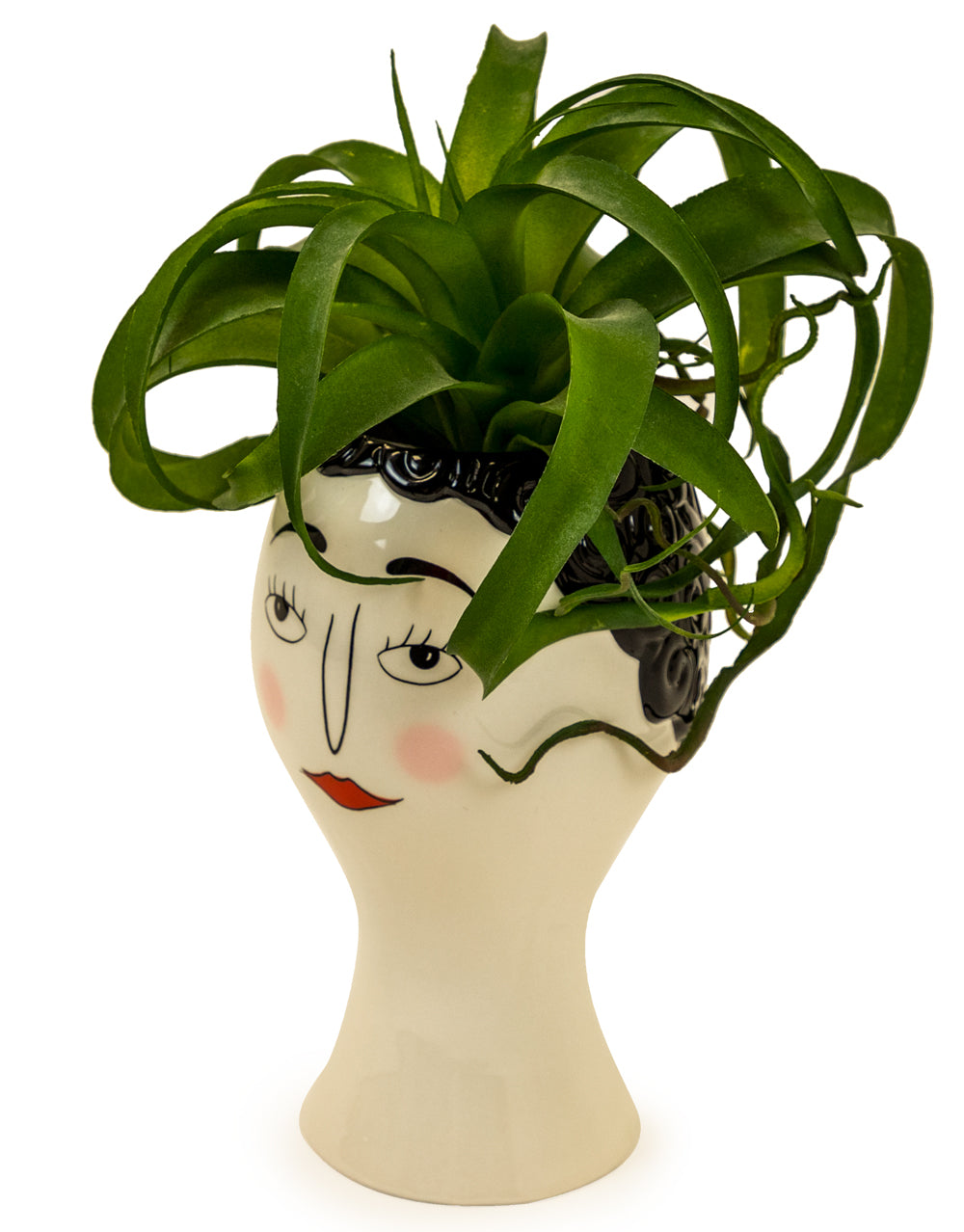 Ceramic Doodle Woman's Face Vase - Blush