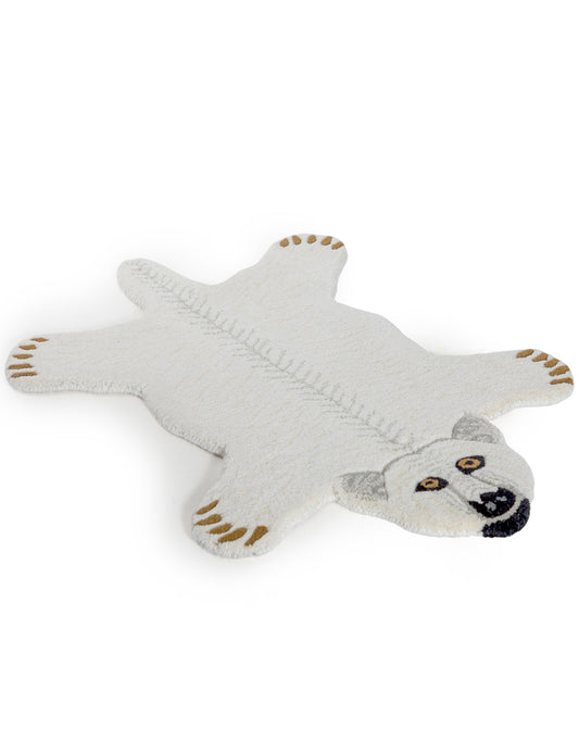 Hand Tufted Small Polar Bear "Skin" Woollen Rug