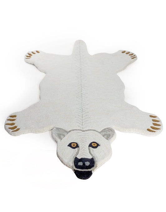 Hand Tufted Extra Large Polar Bear "Skin" Woollen Rug
