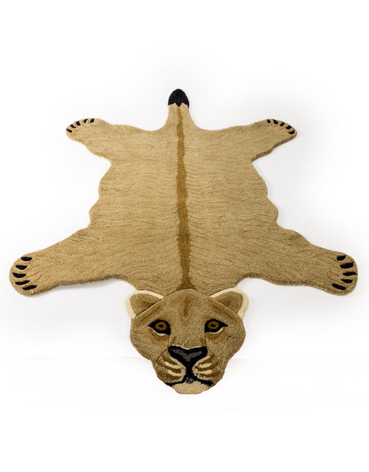 Hand Tufted Extra Large Lioness "Skin" Woollen Rug