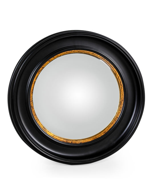 Round Black Large Convex Mirror