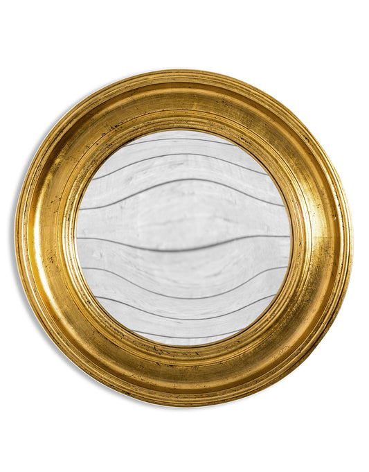 Round Antique Gold Large Convex Mirror