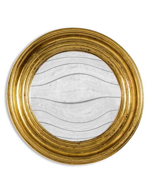 Round Antique Gold Medium Convex Mirror