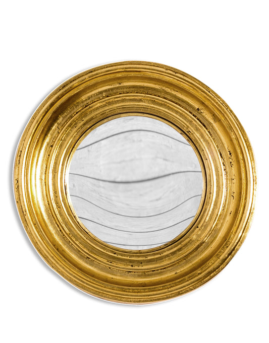 Round Antique Gold Small Convex Mirror
