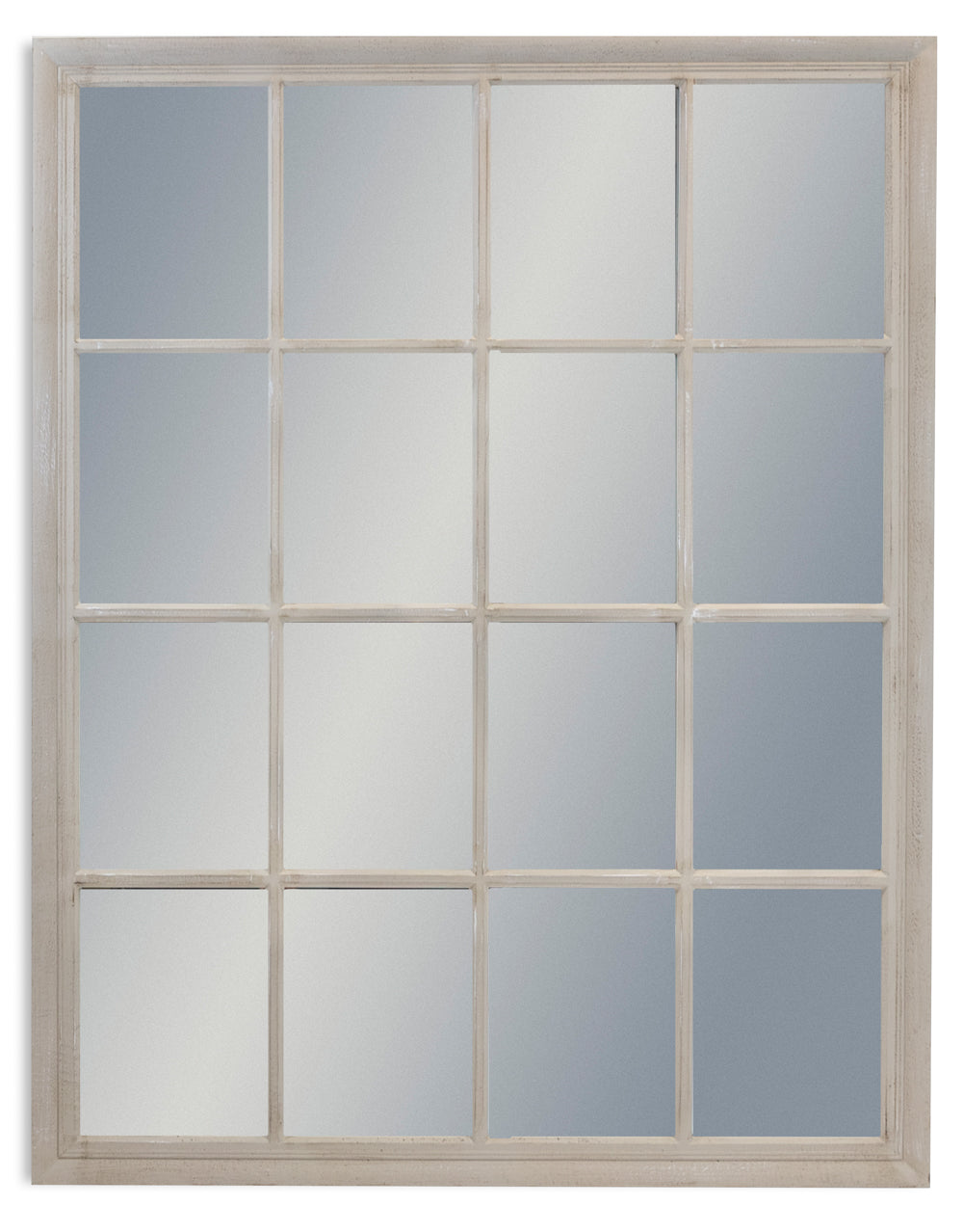 Large French Grey Rectangular Window Mirror