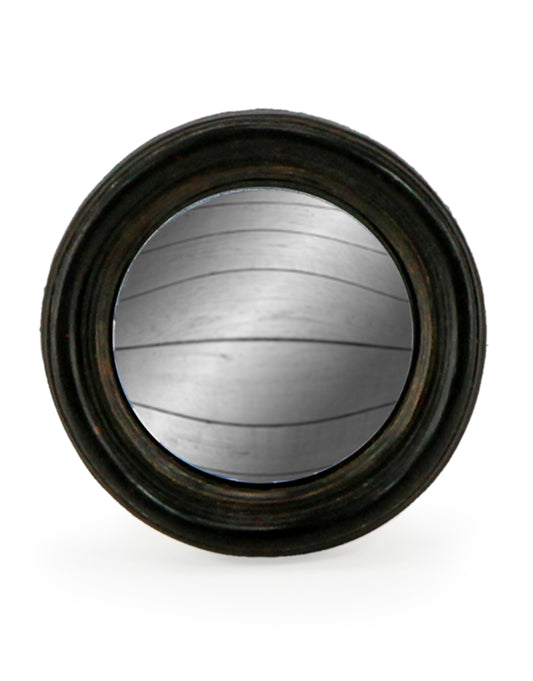 Antiqued Black Thin Framed Extra Small Convex Mirror