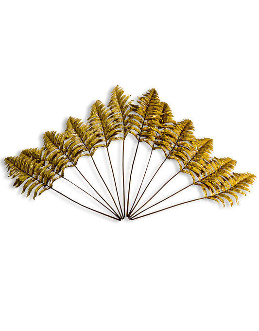 Metallic Gold Small Single Fern Leaf
