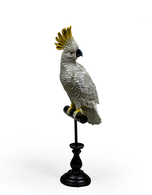 White Cockatoo on Perch Figure