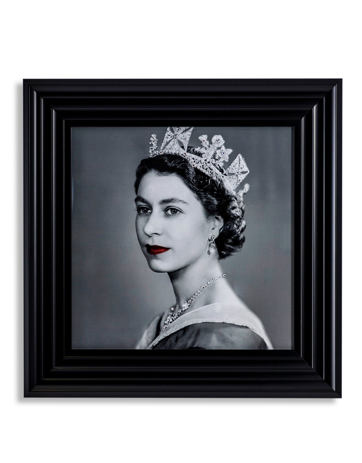 Queen Elizabeth Print In Matt Black Frame