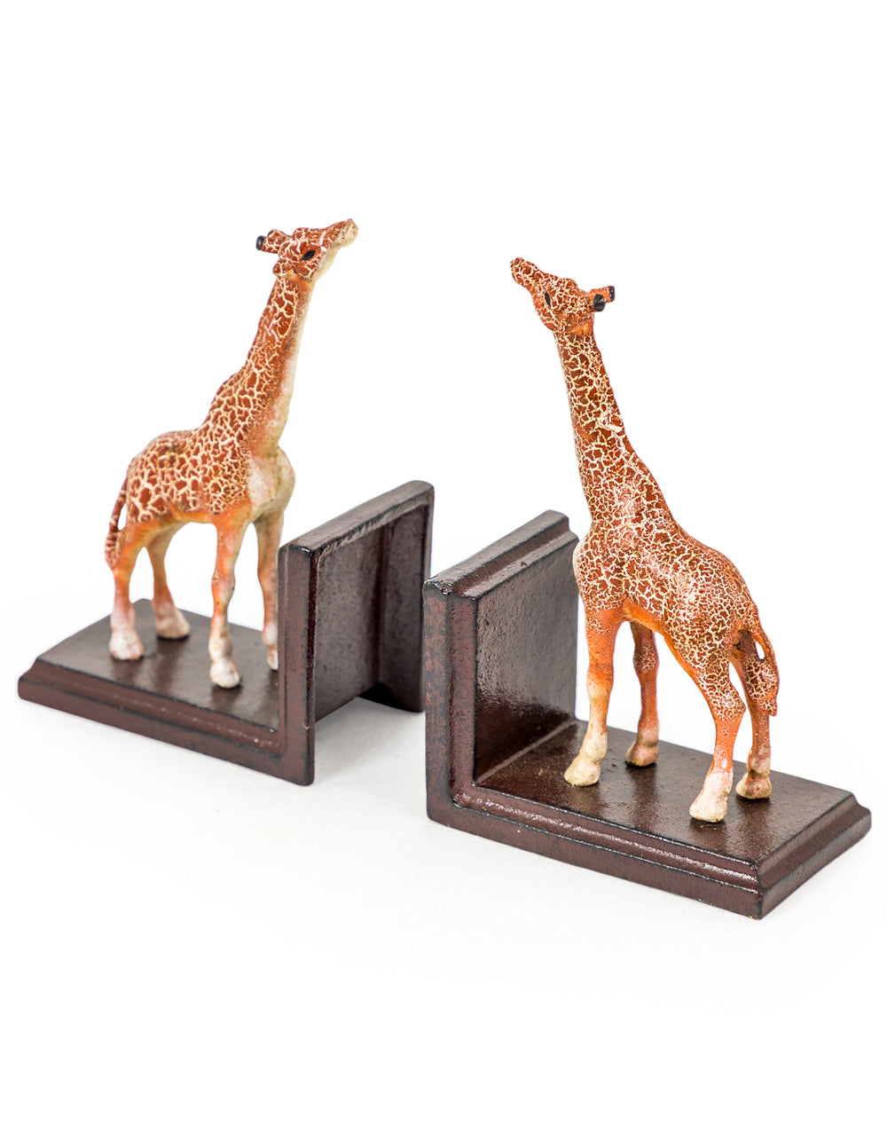 Cast Iron Antiqued Pair of Giraffe Bookends
