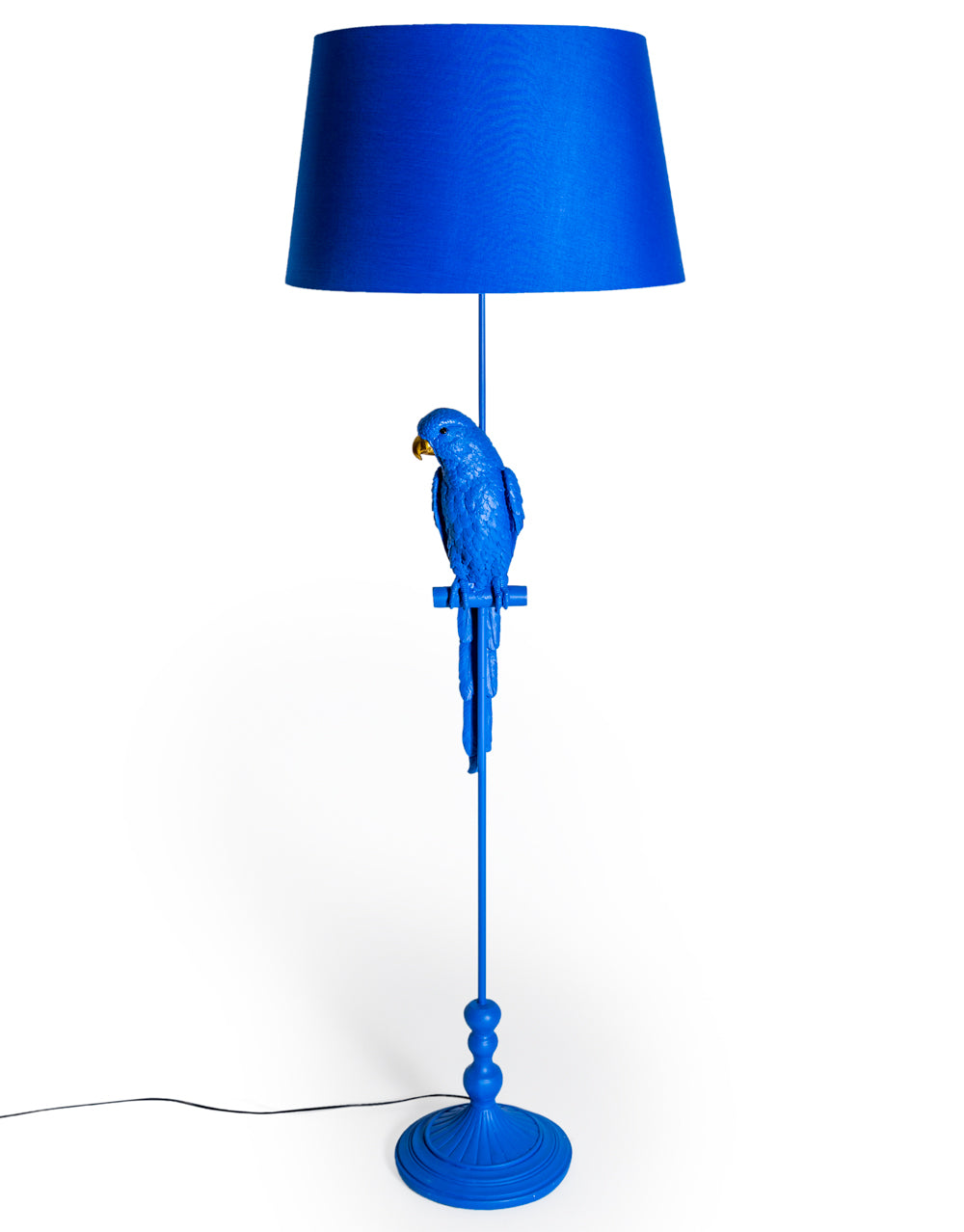 Matt Blue Parrot Floor Lamp with Blue Shade