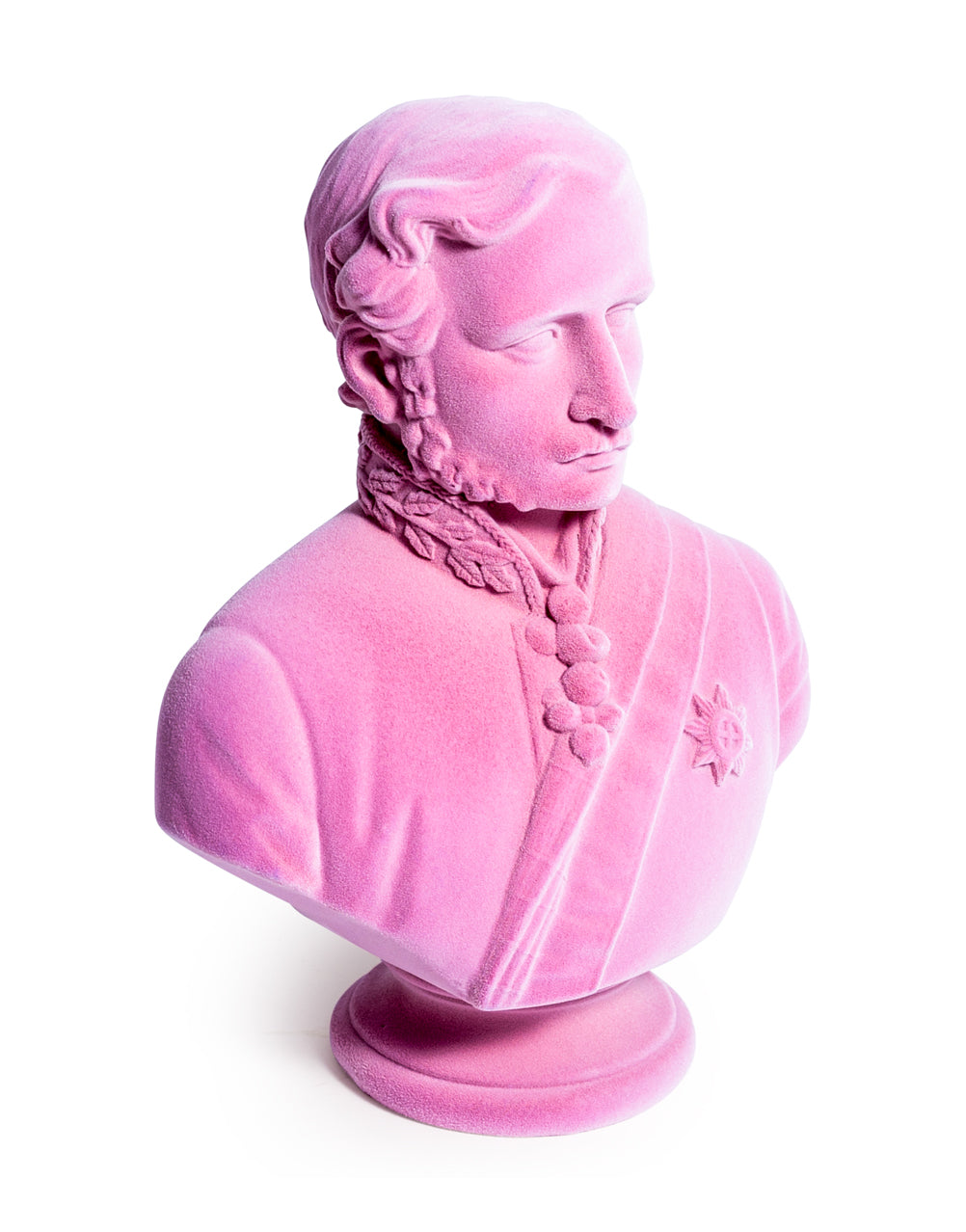 Pink Flock Large Prince Albert Bust