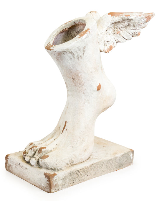Large Rustic Stone Effect Winged Foot Planter