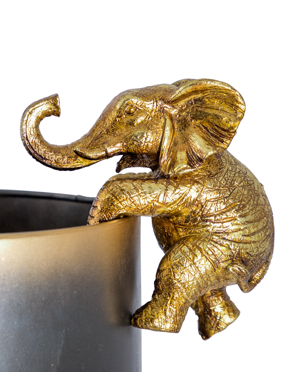 Antique Gold Hanging Elephant Pot Decor