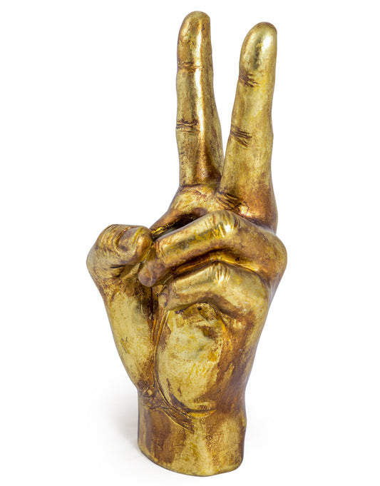 Large Antique Gold "Peace" Hand Ornament/Vase