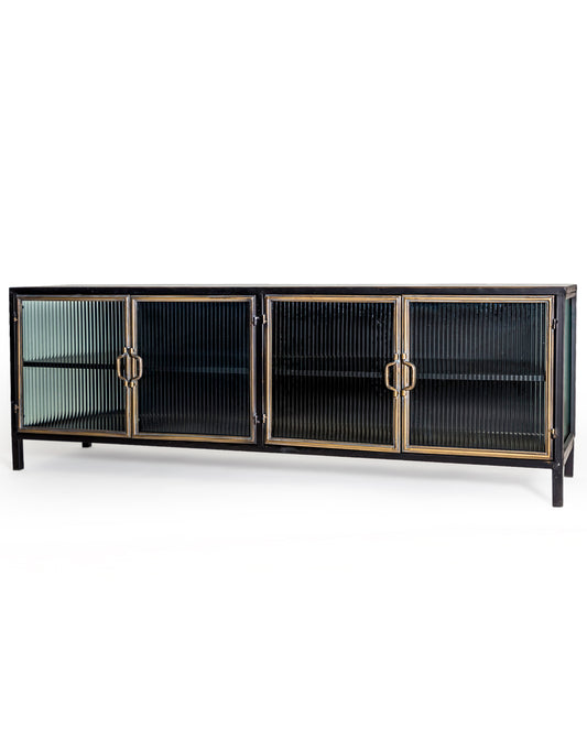 Black and Antique Gold "Orwell" Wide Media Unit/Side Cabinet